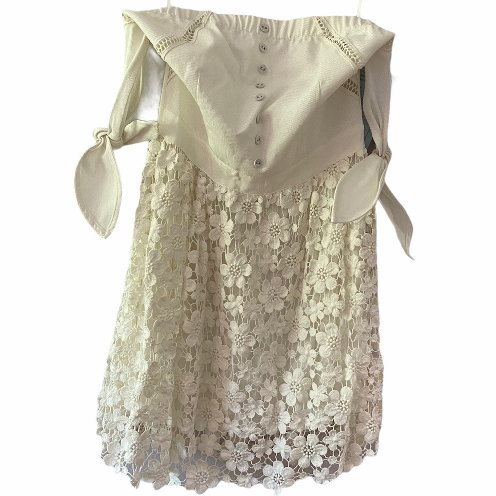 Boston Proper White Floral Mini Dress